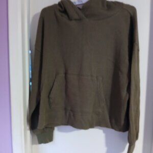 Gap Women's Olive Gteen Waffle  Knit Hoodie GUC